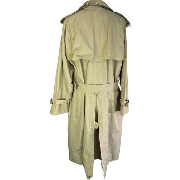 Burberrys London VTG Double Breasted  Designer Classic Beige Trench Coat Sz 50 - Picture 2 of 16